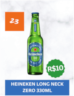 23 - Heineken Long Neck Zero (330ml) - R$ 10,00