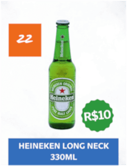 22 - Heineken Long Neck (330ml) - R$ 10,00