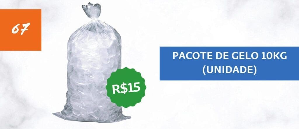 Pacote de Gelo 10kg (unidade) - R$ 15,00